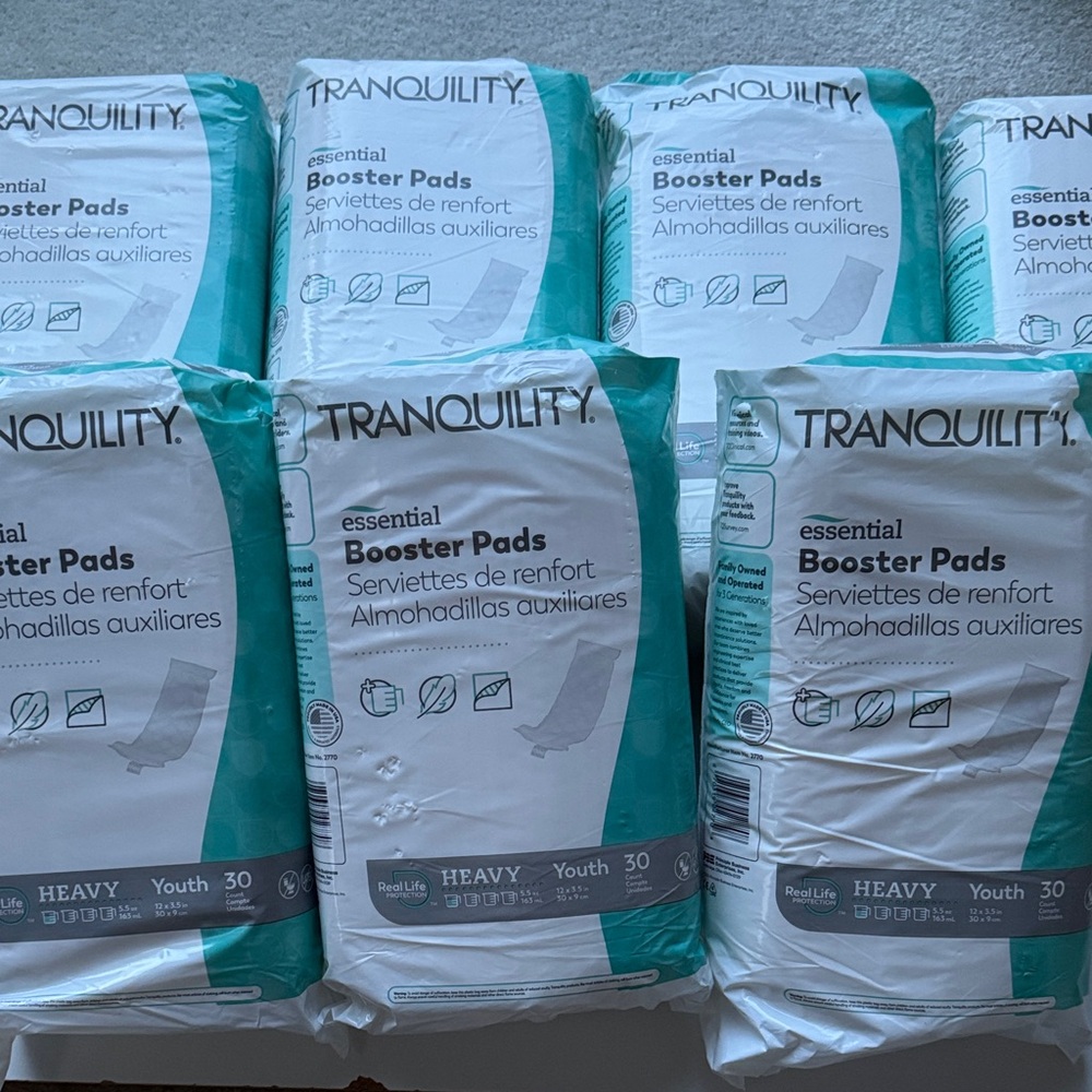 Tranquility Essential Booster Pads Adult Unisex Heavy Absorb 3.5’x12’ - 210 Pads